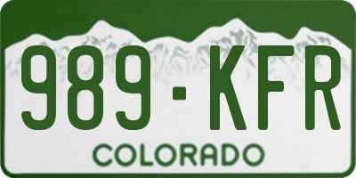 CO license plate 989KFR