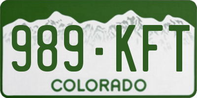 CO license plate 989KFT