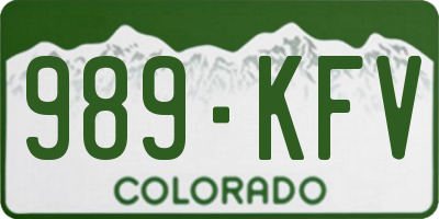 CO license plate 989KFV