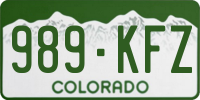 CO license plate 989KFZ