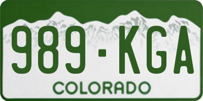 CO license plate 989KGA