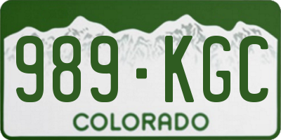 CO license plate 989KGC