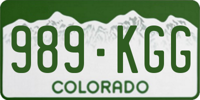 CO license plate 989KGG