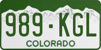 CO license plate 989KGL