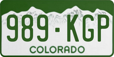 CO license plate 989KGP