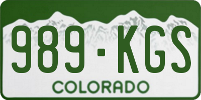CO license plate 989KGS