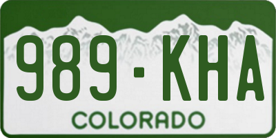 CO license plate 989KHA
