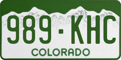 CO license plate 989KHC