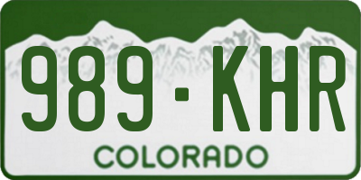 CO license plate 989KHR