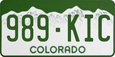 CO license plate 989KIC