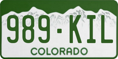 CO license plate 989KIL