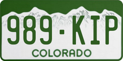 CO license plate 989KIP
