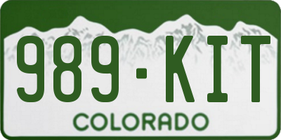 CO license plate 989KIT