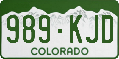 CO license plate 989KJD