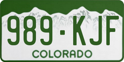 CO license plate 989KJF