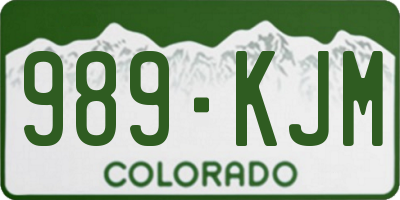 CO license plate 989KJM