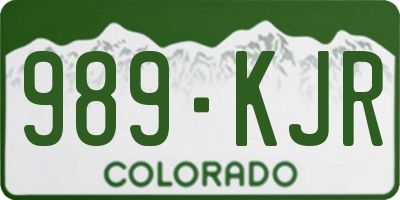 CO license plate 989KJR