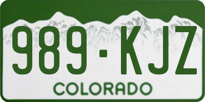 CO license plate 989KJZ