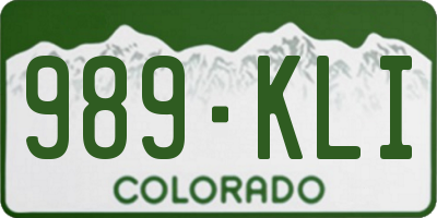 CO license plate 989KLI