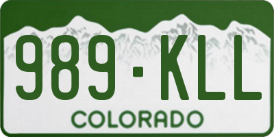 CO license plate 989KLL