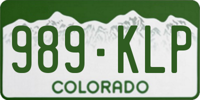 CO license plate 989KLP