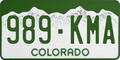 CO license plate 989KMA