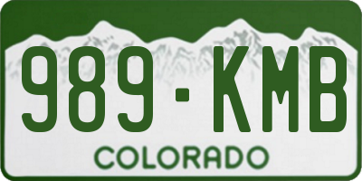 CO license plate 989KMB