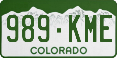 CO license plate 989KME
