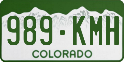 CO license plate 989KMH