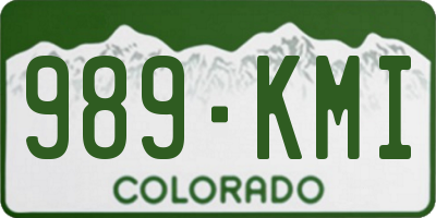 CO license plate 989KMI