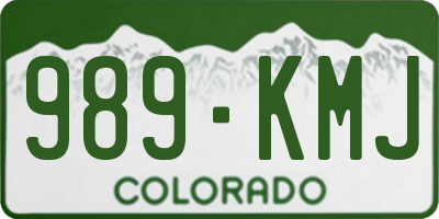 CO license plate 989KMJ