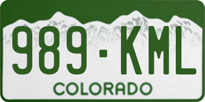 CO license plate 989KML