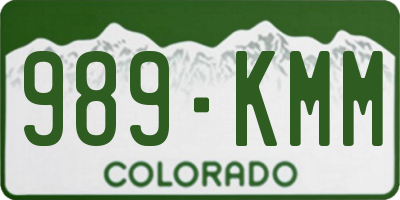 CO license plate 989KMM