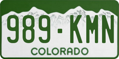 CO license plate 989KMN