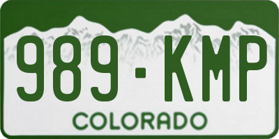CO license plate 989KMP