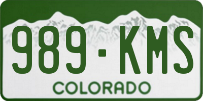 CO license plate 989KMS