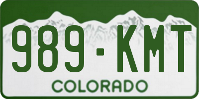 CO license plate 989KMT