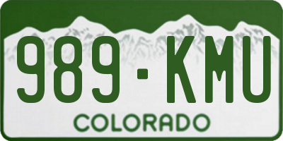 CO license plate 989KMU