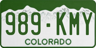 CO license plate 989KMY