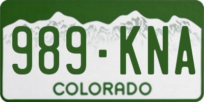 CO license plate 989KNA