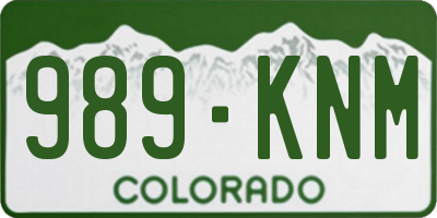 CO license plate 989KNM