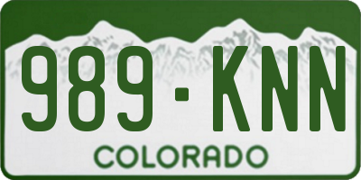 CO license plate 989KNN