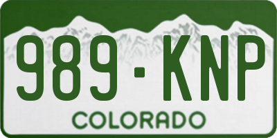 CO license plate 989KNP