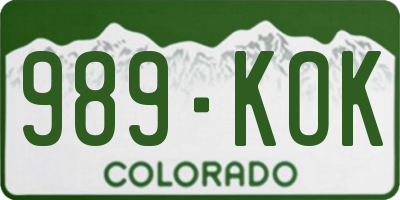 CO license plate 989KOK