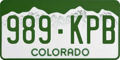 CO license plate 989KPB