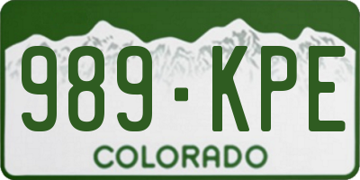 CO license plate 989KPE