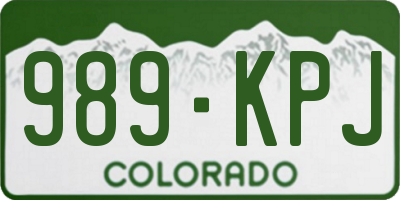 CO license plate 989KPJ