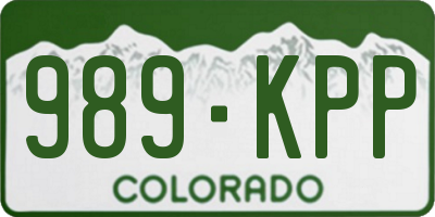 CO license plate 989KPP