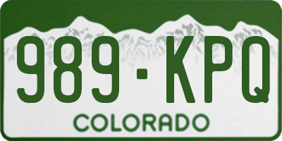 CO license plate 989KPQ