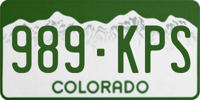 CO license plate 989KPS